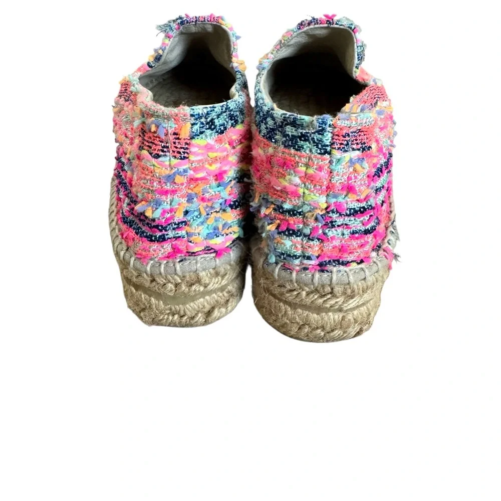 Manebi Platform Espadrilles Fluorescent Tweed